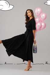 Black Maxi Wrap Dress - Ronda Style